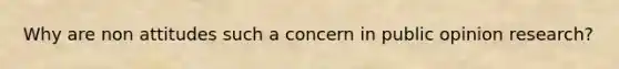 Why are non attitudes such a concern in public opinion research?