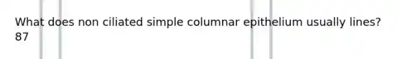 What does non ciliated simple columnar epithelium usually lines? 87