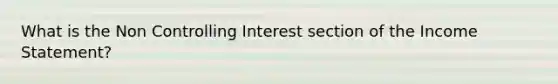 What is the Non Controlling Interest section of the <a href='https://www.questionai.com/knowledge/kCPMsnOwdm-income-statement' class='anchor-knowledge'>income statement</a>?