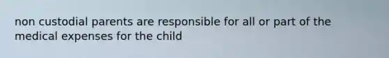 non custodial parents are responsible for all or part of the medical expenses for the child