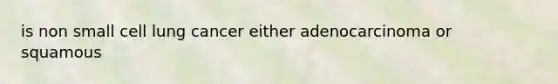 is non small cell lung cancer either adenocarcinoma or squamous