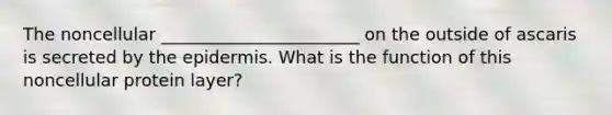 The noncellular _______________________ on the outside of ascaris is secreted by the epidermis. What is the function of this noncellular protein layer?
