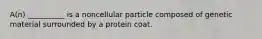 A(n) __________ is a noncellular particle composed of genetic material surrounded by a protein coat.