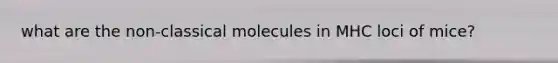 what are the non-classical molecules in MHC loci of mice?