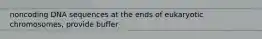noncoding DNA sequences at the ends of eukaryotic chromosomes, provide buffer