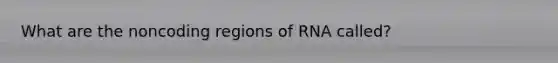 What are the noncoding regions of RNA called?