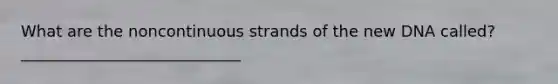 What are the noncontinuous strands of the new DNA called? ____________________________