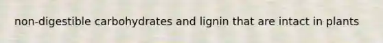 non-digestible carbohydrates and lignin that are intact in plants