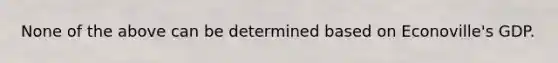None of the above can be determined based on Econoville's GDP.