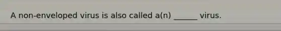 A non-enveloped virus is also called a(n) ______ virus.