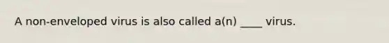 A non-enveloped virus is also called a(n) ____ virus.