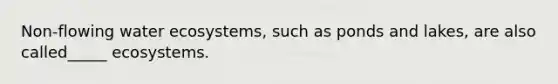Non-flowing water ecosystems, such as ponds and lakes, are also called_____ ecosystems.