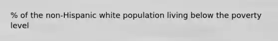 % of the non-Hispanic white population living below the poverty level