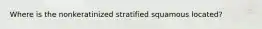 Where is the nonkeratinized stratified squamous located?