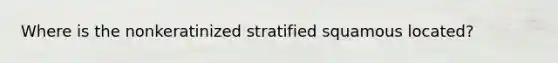 Where is the nonkeratinized stratified squamous located?