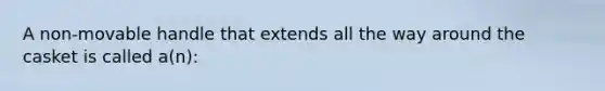 A non-movable handle that extends all the way around the casket is called a(n):