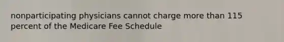 nonparticipating physicians cannot charge more than 115 percent of the Medicare Fee Schedule