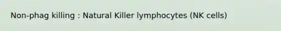 Non-phag killing : Natural Killer lymphocytes (NK cells)