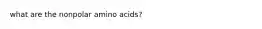 what are the nonpolar amino acids?