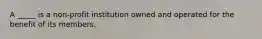 A _____ is a non-profit institution owned and operated for the benefit of its members.