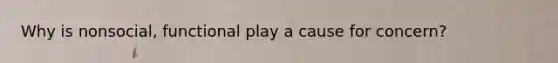Why is nonsocial, functional play a cause for concern?