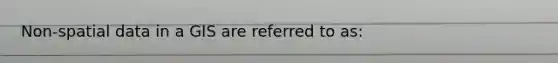 Non-spatial data in a GIS are referred to as: