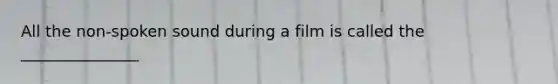 All the non-spoken sound during a film is called the _______________