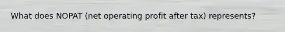 What does NOPAT (net operating profit after tax) represents?