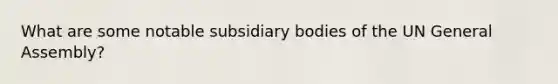 What are some notable subsidiary bodies of the UN General Assembly?