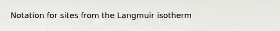 Notation for sites from the Langmuir isotherm