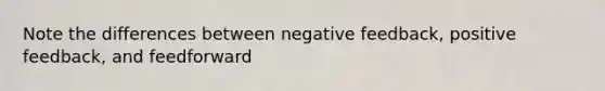 Note the differences between negative feedback, positive feedback, and feedforward