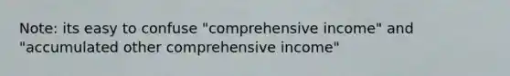 Note: its easy to confuse "comprehensive income" and "accumulated other comprehensive income"