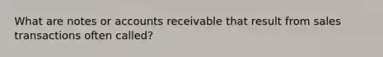 What are notes or accounts receivable that result from sales transactions often called?