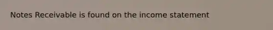 Notes Receivable is found on the income statement