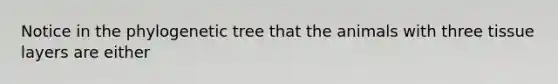 Notice in the phylogenetic tree that the animals with three tissue layers are either