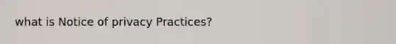 what is Notice of privacy Practices?