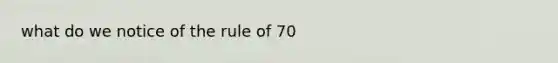 what do we notice of the rule of 70