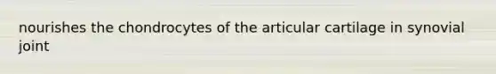 nourishes the chondrocytes of the articular cartilage in synovial joint