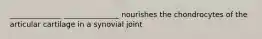 ______________ _______________ nourishes the chondrocytes of the articular cartilage in a synovial joint