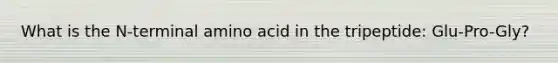 What is the N-terminal amino acid in the tripeptide: Glu-Pro-Gly?