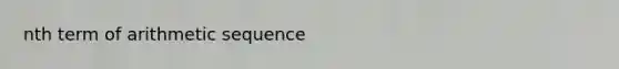 nth term of arithmetic sequence