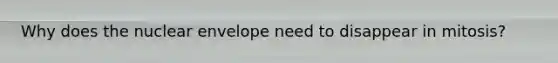 Why does the nuclear envelope need to disappear in mitosis?