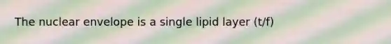 The nuclear envelope is a single lipid layer (t/f)