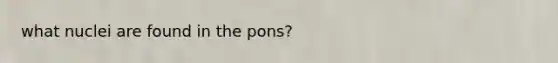 what nuclei are found in the pons?