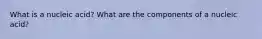 What is a nucleic acid? What are the components of a nucleic acid?