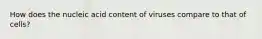 How does the nucleic acid content of viruses compare to that of cells?