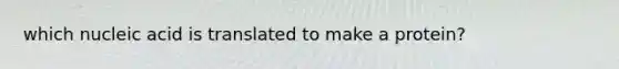 which nucleic acid is translated to make a protein?