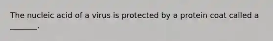 The nucleic acid of a virus is protected by a protein coat called a _______.