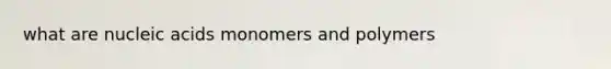 what are nucleic acids monomers and polymers
