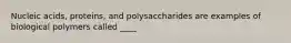 Nucleic acids, proteins, and polysaccharides are examples of biological polymers called ____